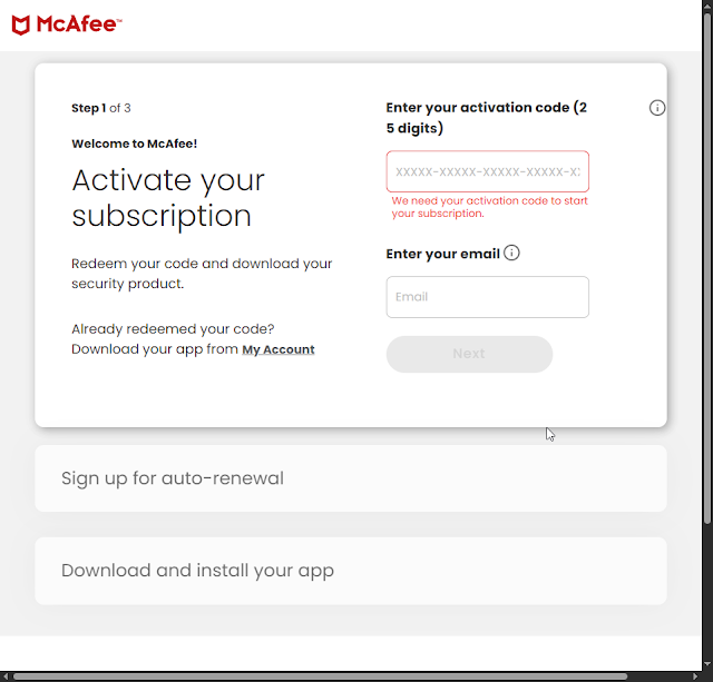 instalación de licencias de McAfee